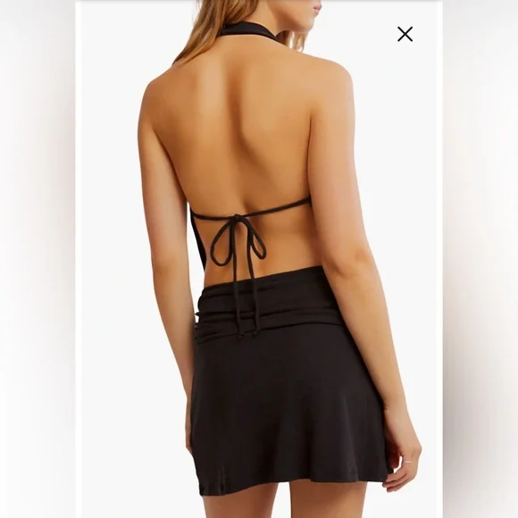 NWOT Free People Beach Valerie Halter Jersey knit Mini Dress in Red Sz M - Picture 9 of 10